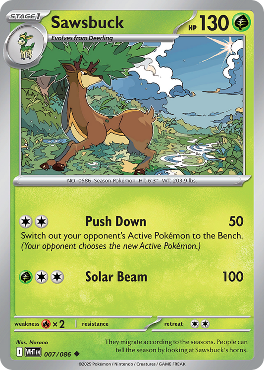 007/086 - Sawsbuck - [Uncommon] Reverse Holo